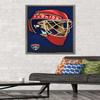 Trends International NHL Florida Panthers Mask 16 Wall Poster, 22.375" x 34", Barnwood Framed Version view 2