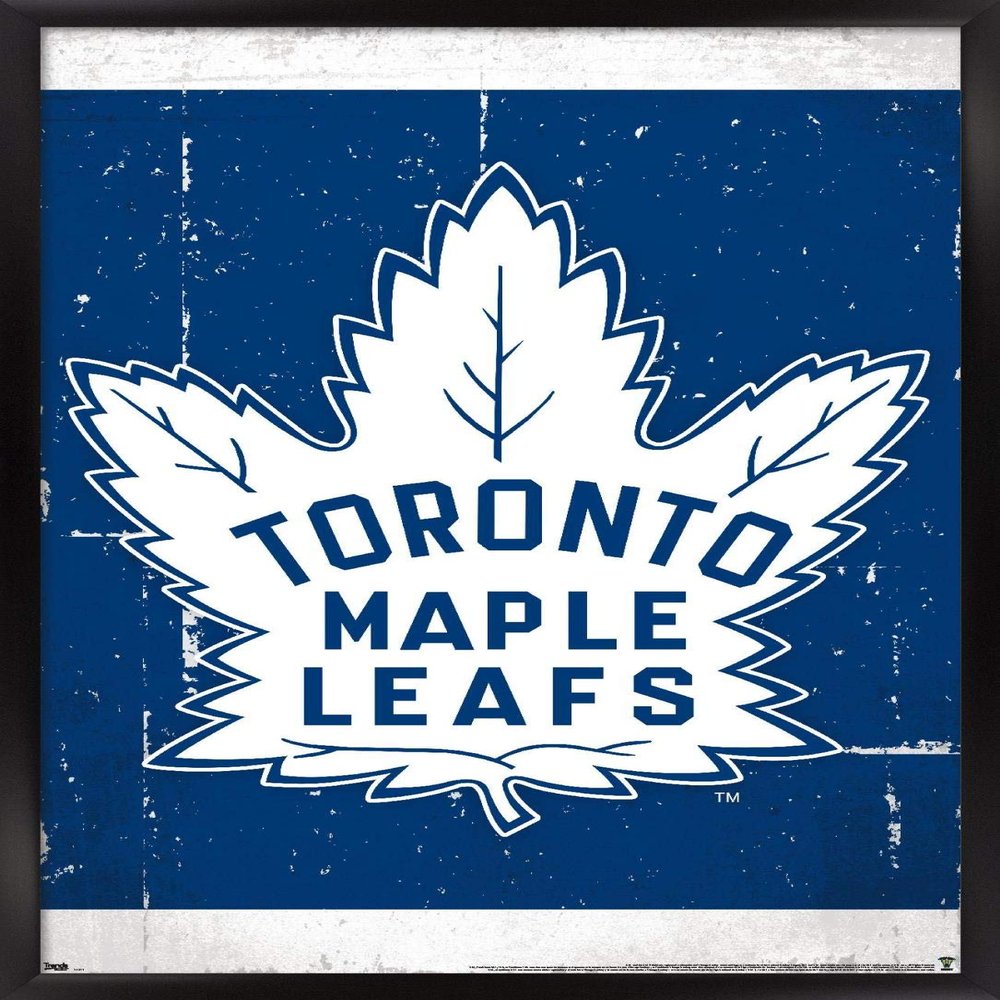 Trends International NHL Toronto Maple Leafs - Retro Logo 16 Wall Poster, 14.725" x 22.375", Black Framed Version