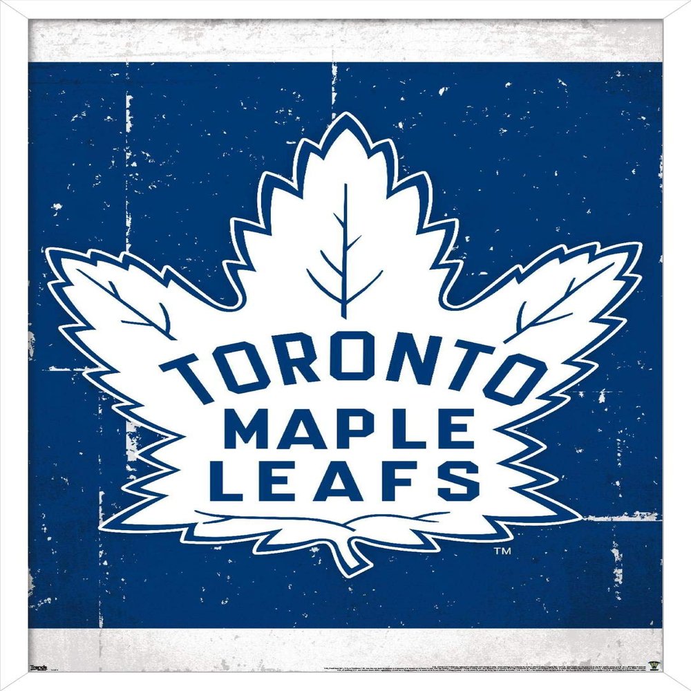 Trends International NHL Toronto Maple Leafs - Retro Logo 16 Wall Poster, 14.725" x 22.375", White Framed Version