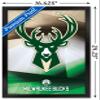 Trends International NBA Milwaukee Bucks - Logo 16 Wall Poster, 14.725" x 22.375", Black Framed Version view 3