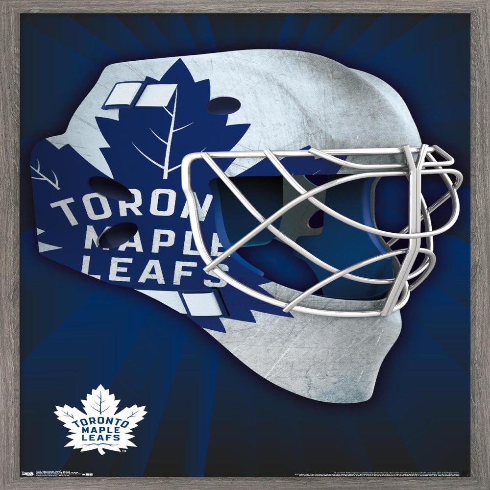 Trends International NHL Toronto Maple Leafs - Mask 16 Wall Poster, 22.375" x 34", Barnwood Framed Version