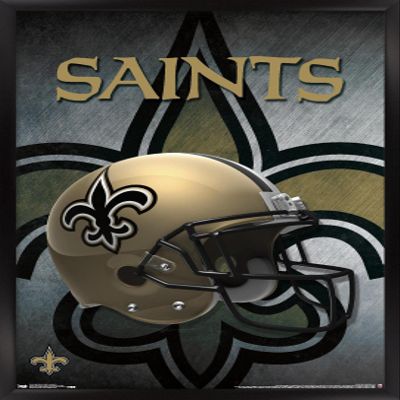 Trends International NFL New Orleans Saints - Helmet 16 Wall Poster, 14.725" x 22.375", Black Framed Version