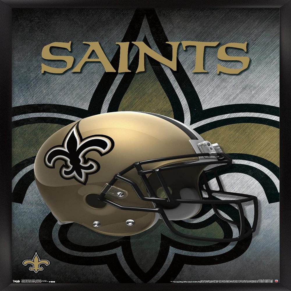 Trends International NFL New Orleans Saints - Helmet 16 Wall Poster, 14.725" x 22.375", Black Framed Version