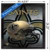 Trends International NFL New Orleans Saints - Helmet 16 Wall Poster, 14.725" x 22.375", Black Framed Version view 3