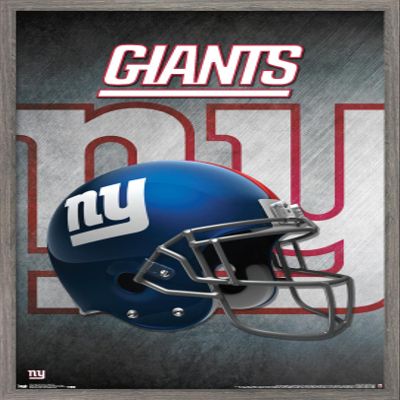 Trends International NFL New York Giants - Helmet 16 Wall Poster, 22.375" x 34", Barnwood Framed Version
