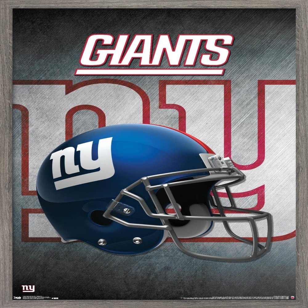 Trends International NFL New York Giants - Helmet 16 Wall Poster, 22.375" x 34", Barnwood Framed Version