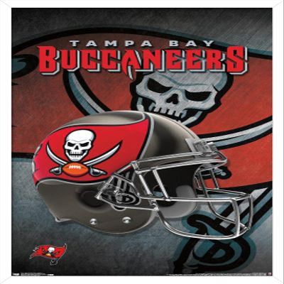 Trends International NFL Tampa Bay Buccaneers - Helmet 16 Wall Poster, 14.725" x 22.375", White Framed Version