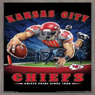 Trends International NFL Kansas City Chiefs - End Zone 17 Wall Poster, 22.375" x 34", Barnwood Framed Version