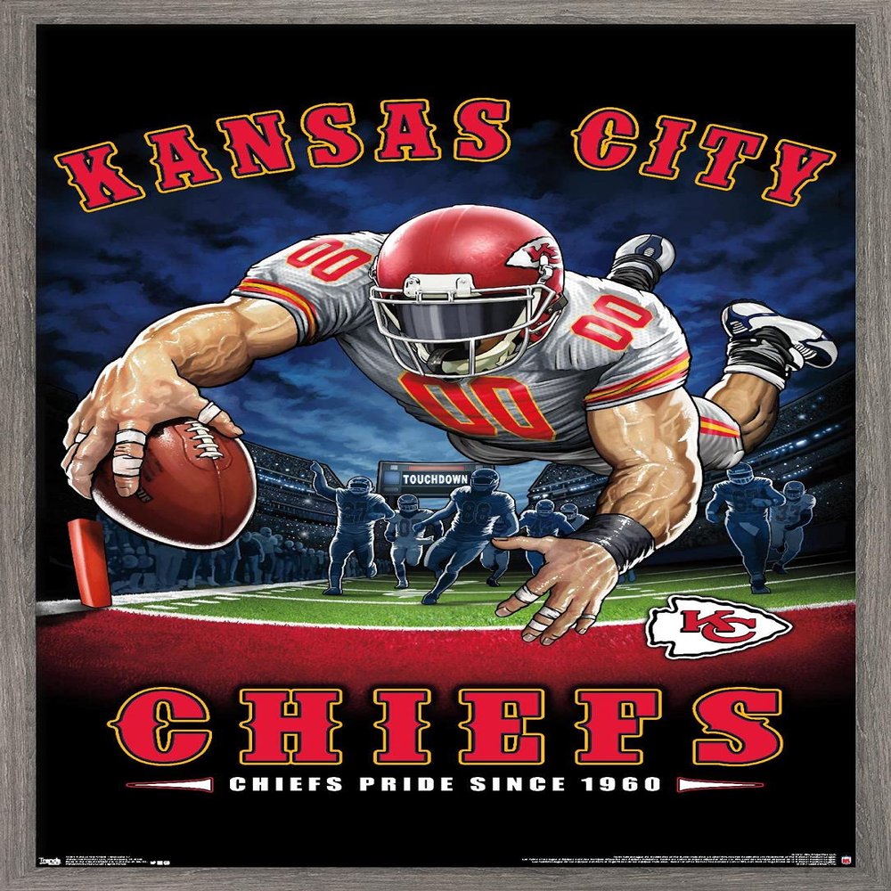 Trends International NFL Kansas City Chiefs - End Zone 17 Wall Poster, 22.375" x 34", Barnwood Framed Version
