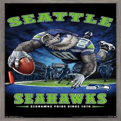 Trends International NFL Seattle Seahawks - End Zone 17 Wall Poster, 22.375" x 34", Barnwood Framed Version