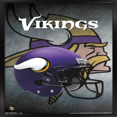 Trends International NFL Minnesota VIkings - Helmet 16 Wall Poster, 14.725" x 22.375", Black Framed Version