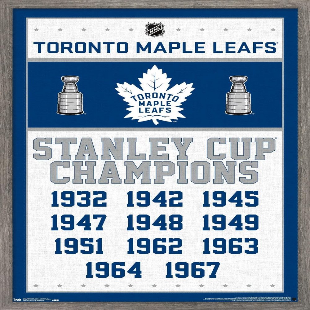 Trends International NHL Toronto Maple Leafs - Champions 16 Wall Poster, 22.375" x 34", Barnwood Framed Version