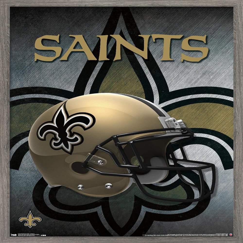 Trends International NFL New Orleans Saints - Helmet 16 Wall Poster, 22.375" x 34", Barnwood Framed Version