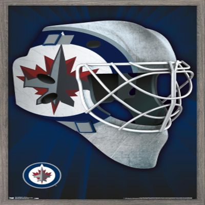 Trends International NHL Winnipeg Jets - Mask 16 Wall Poster, 14.725" x 22.375", Barnwood Framed Version