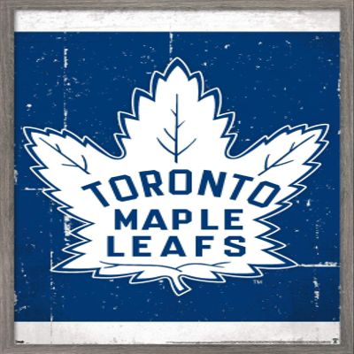 Trends International NHL Toronto Maple Leafs - Retro Logo 16 Wall Poster, 22.375" x 34", Barnwood Framed Version
