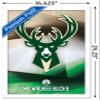 Trends International NBA Milwaukee Bucks - Logo 16 Wall Poster, 14.725" x 22.375", White Framed Version view 3