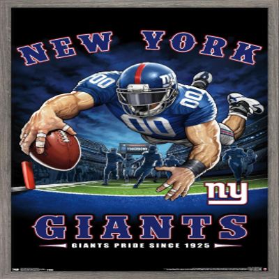 Trends International NFL New York Giants - End Zone 17 Wall Poster, 14.725" x 22.375", Barnwood Framed Version