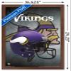 Trends International NFL Minnesota VIkings - Helmet 16 Wall Poster, 14.725" x 22.375", Mahogany Framed Version view 3