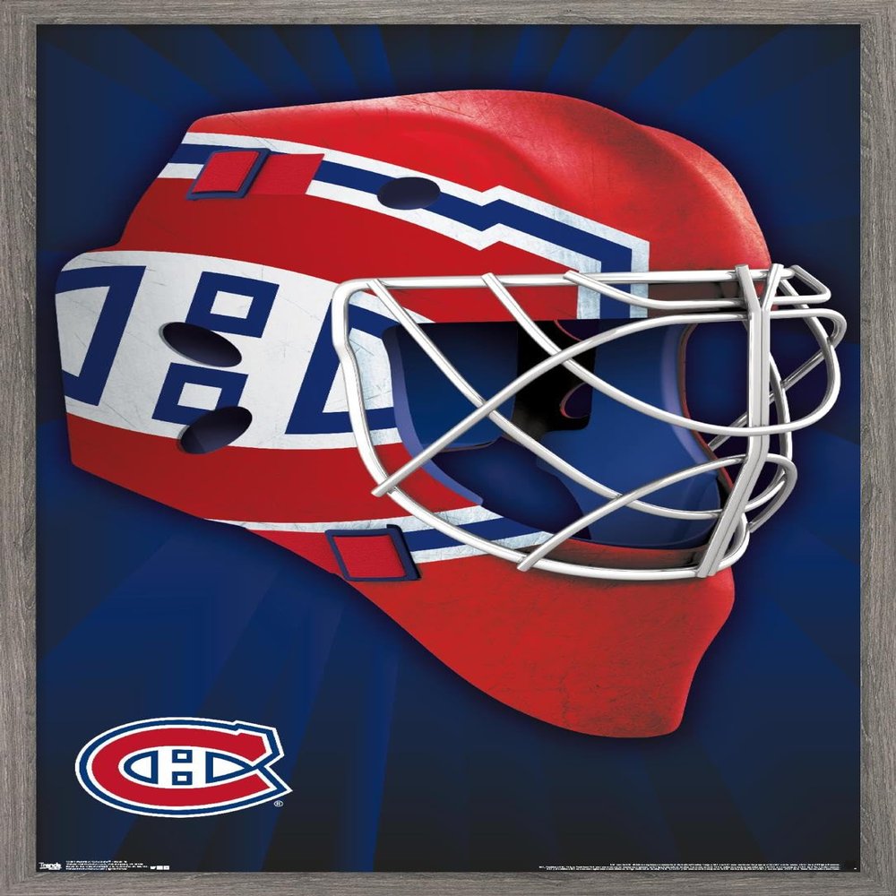 Trends International NHL Montreal Canadiens - Mask 16 Wall Poster, 22.375" x 34", Barnwood Framed Version