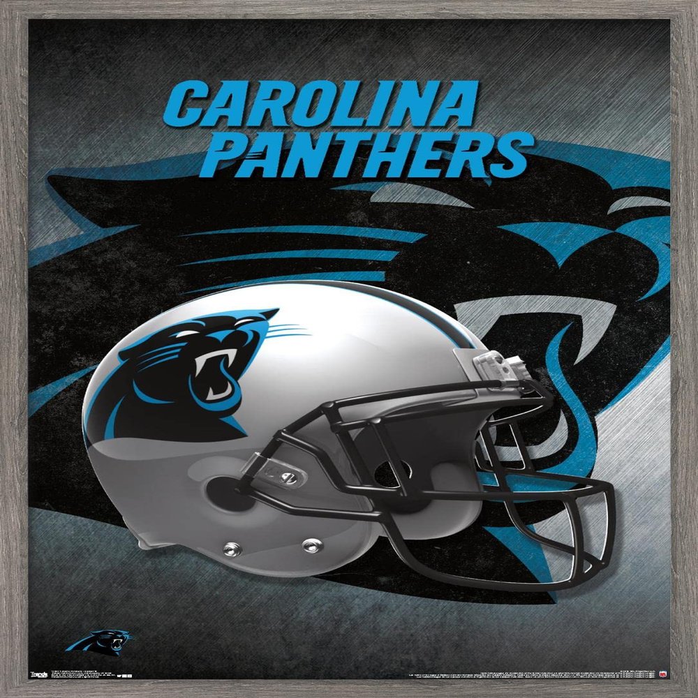 Trends International NFL Carolina Panthers - Helmet 16 Wall Poster, 22.375" x 34", Barnwood Framed Version