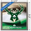 Trends International NBA Milwaukee Bucks - Logo 16 Wall Poster, 14.725" x 22.375", Barnwood Framed Version view 3