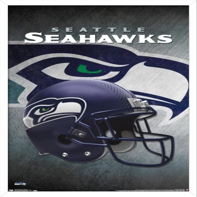 Trends International NFL Seattle Seahawks - Helmet 16 Wall Poster, 14.725" x 22.375", White Framed Version