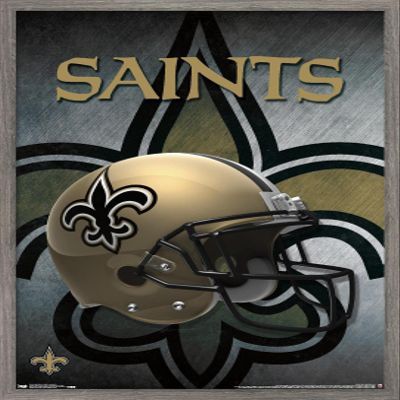 Trends International NFL New Orleans Saints - Helmet 16 Wall Poster, 14.725" x 22.375", Barnwood Framed Version