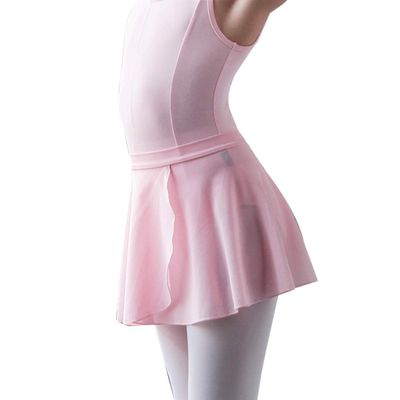 118243015 Kids Cross Front Ballet Skirt Pull on Mesh Dance Skirt (Light Pink, XL/C)
