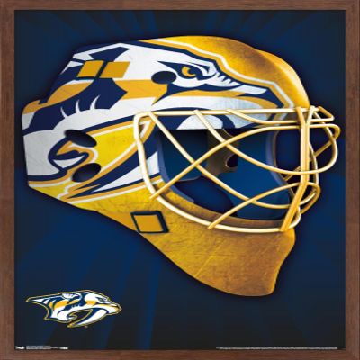 Trends International NHL Nashville Predators - Mask 16 Wall Poster, 14.725" x 22.375", Mahogany Framed Version