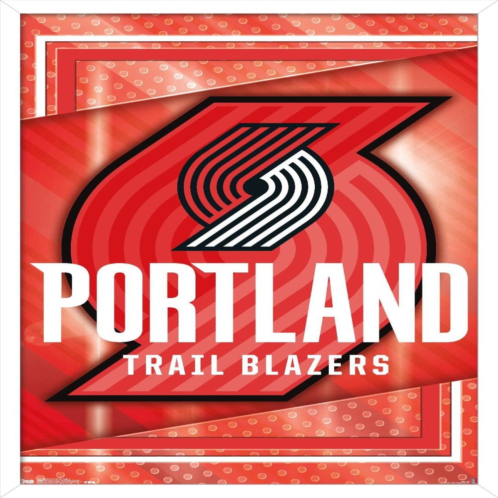 NBA Portland Trail Blazers - Logo 17 Wall Poster, 22.4L" x 14.7W", White Framed Version