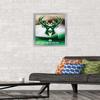 Trends International NBA Milwaukee Bucks - Logo 16 Wall Poster, 14.725" x 22.375", Silver Framed Version view 2
