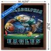 Trends International NFL Philadelphia Eagles - End Zone 17 Wall Poster, 14.725" x 22.375", Mahogany Framed Version view 3