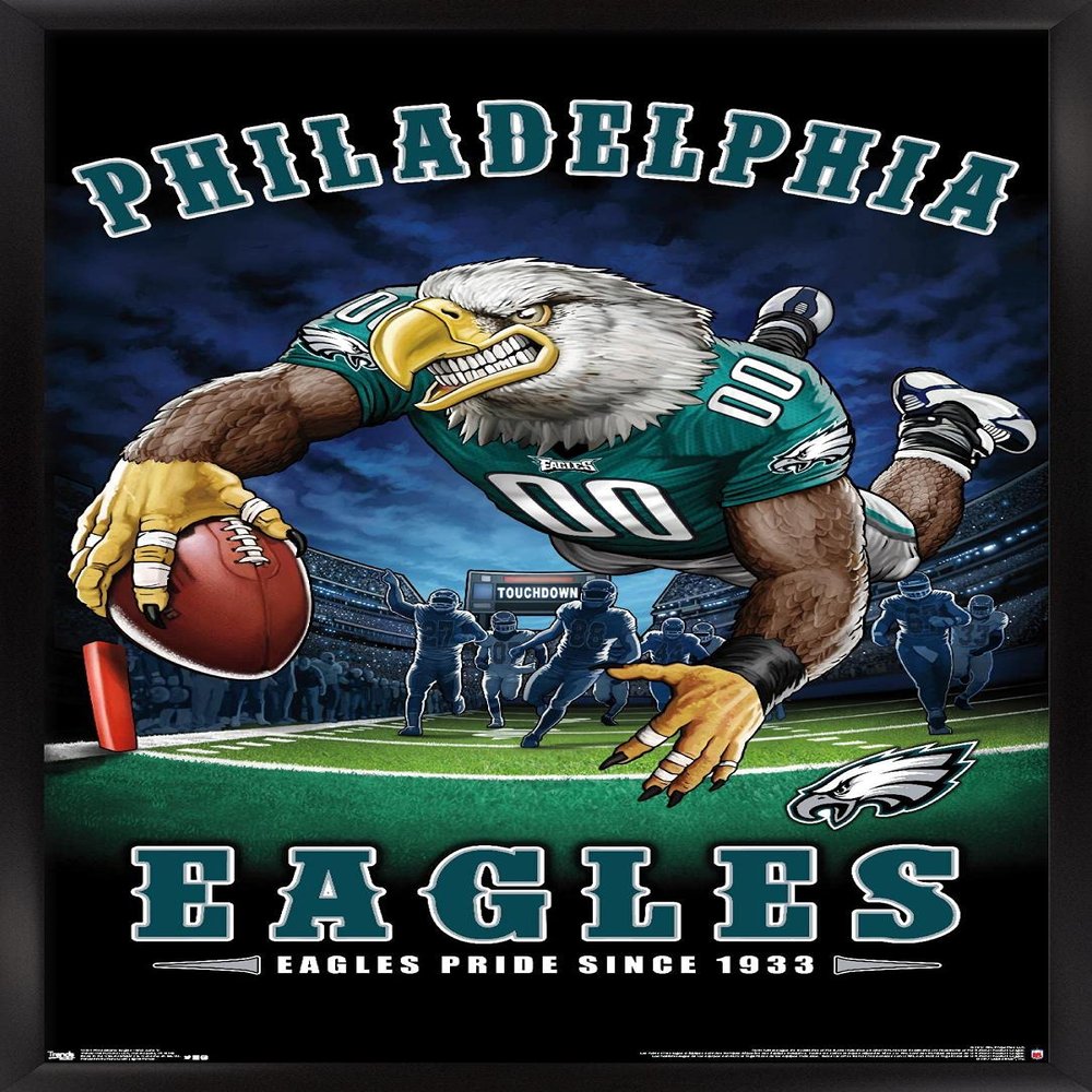 Trends International NFL Philadelphia Eagles - End Zone 17 Wall Poster, 14.725" x 22.375", Black Framed Version