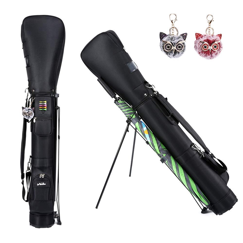 Golf Bag with Stand, Golf Carry Bag with Travel Shoulder, Lightweight Golf Bag for Men WomenGolf Stand Bag (Black)
