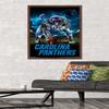 Trends International NFL Carolina Panthers - 3 Point Stance 19 Wall Poster, 22.375" x 34", Mahogany Framed Version view 2