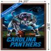 Trends International NFL Carolina Panthers - 3 Point Stance 19 Wall Poster, 22.375" x 34", Mahogany Framed Version view 3