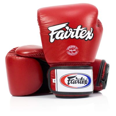 Fairtex BGV1BR Muay Thai Boxing Breathable Gloves for Men, Women, Kids | MMA Gloves, Kickboxing, Gym, Workout | Premium Quality, Light Weight & Shock Absorbent 14 oz Boxing Gloves-Red
