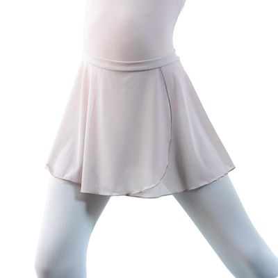 118243015 Kids Cross Front Ballet Skirt Pull on Mesh Dance Skirt (Pale Pink, XL/C)