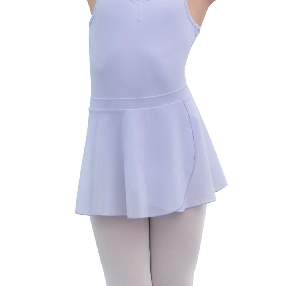 118243015 Kids Cross Front Ballet Skirt Pull on Mesh Dance Skirt (Lilac, L/C)
