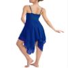 renvena Women's Lyrical Dance Dress Spaghetti Strap Sleeveless Asymmetrical Chiffon High Low Skirts Blue Medium view 2