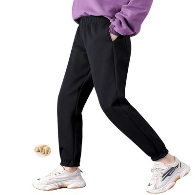 ZGZZ7 Women's Winter Casual Running Athletic Sherpa Lined Jogger Pants Warm Comfy Active Fleece Sweatpants (Black, X-Small)