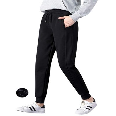 ZGZZ7 Women's Winter Warm Running Athletic Fleece-Lined Jogger Pants Warm Comfy Active Sweatpants (Black, Large)