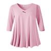 LARACE Plus Size Tunic Women's 3/4 Sleeve Tops And Blouses V Neck Shirts Loose Basic Tee(Pink L) view 1