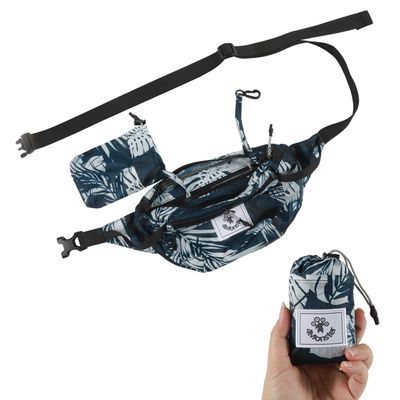 4Monster Hiking Waist Packs Portable,Water Resistant Fanny Pack Bags Lightweight with Adjustable Strap for Outdoor, Workout,Running,Hiking,Traveling,Biking,Camping and Fishing (Flower Blue, 2L)