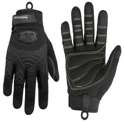 Seibertron Full Finger Padded Palm Lightweight Breathable Climbing Rope Gloves for Climbers, Rock Climbing, Rescue, Adventure, Sailing, Kayaking, Outdoor Sports Black M
