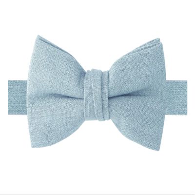 Spring Notion Boys' Linen Blend Bow Tie, Steel Blue Small