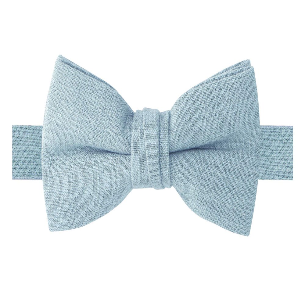 Spring Notion Boys' Linen Blend Bow Tie, Steel Blue Small