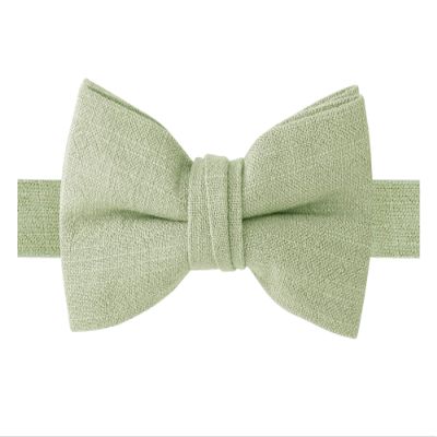 Spring Notion Boys' Linen Blend Bow Tie, Green Tea Small
