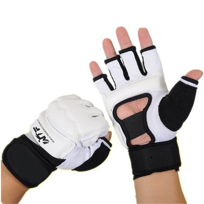 Baselay Half Finger Taekwondo Gloves, WTF Approved Muay Thai Sandbag Boxing Training Punching Bag Half Mitts Sparring Martial Arts Karate Fighting Glove for Men Women Kids (White, Small)