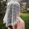 FANFAN Lace Church Veil Flower Girls Headcovering Bridal chapel veil (ivory clover) view 2